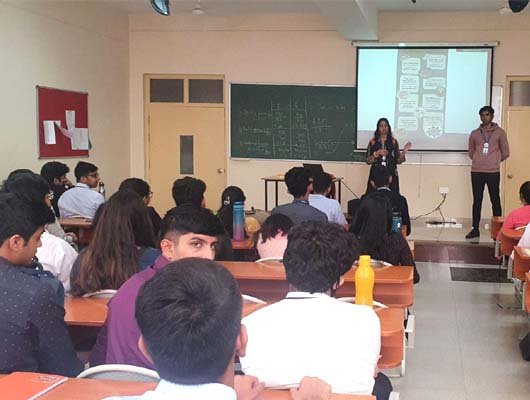 Awareness session in classroom by peer educators